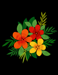 红花绿叶，新鲜植物花草素材PNG免费下载